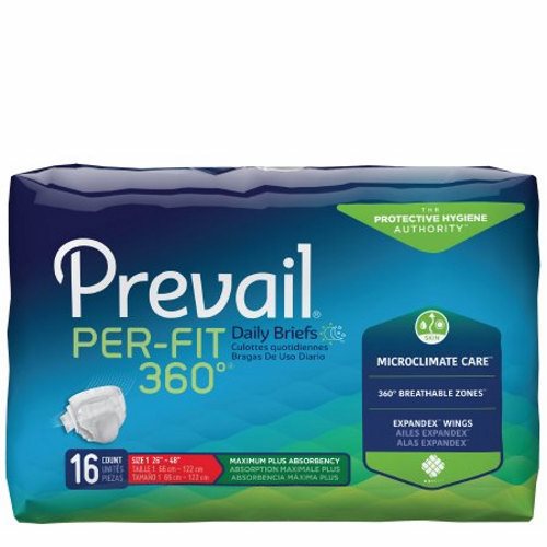 Picture of Unisex Adult Incontinence Brief Prevail  Per-Fit 360° Tab Closure Medium Disposable Heavy Absorbency