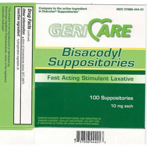 Picture of Laxative Geri-Care  Suppository 100 per Box 10 mg Strength Bisacodyl USP