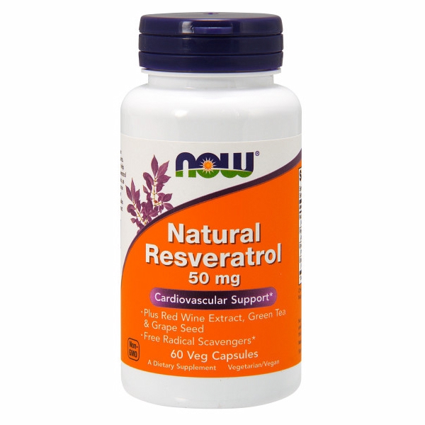 Picture of Now Foods Natural Resveratrol 50 mg - 60 Veg Capsules 