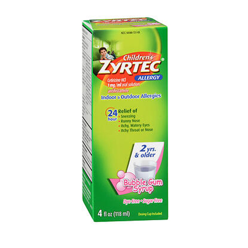 Picture of Zyrtec Children'S 24 Allergy Syrup Bubble Gum