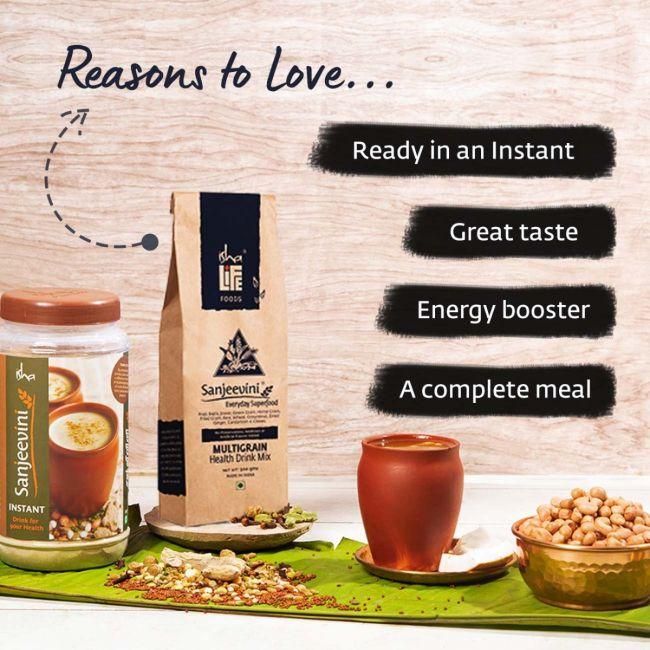 Picture of Isha Life Instant Sanjeevini Multigrain Health Drink Mix(500 gms). Traditional recipe. Contains millets, grains, legumes and spices