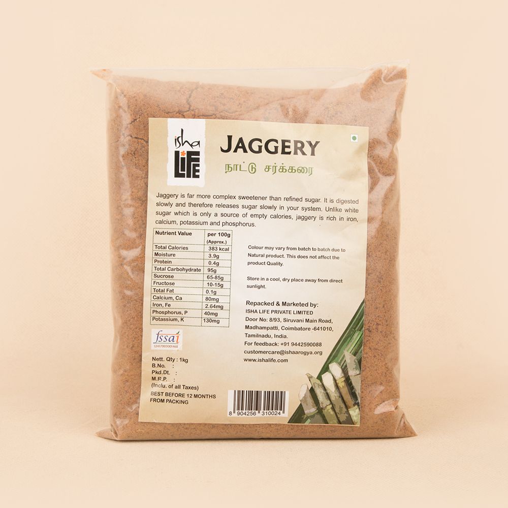 Show details for Isha Life Pure and natural Jaggery. Great alternative to white sugar. Chemical free. High in nutrition (1kg) Picture of Isha Life Pure and natural Jaggery. Great alternative to white sugar. Chemical free. High in nutrition (1kg)