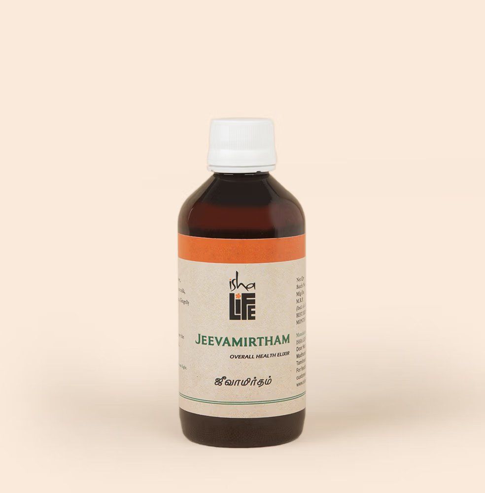 Picture of Isha Life Jeevamirtham (200 ml). Isha’s unique Siddha formulation. Helps boost immunity.