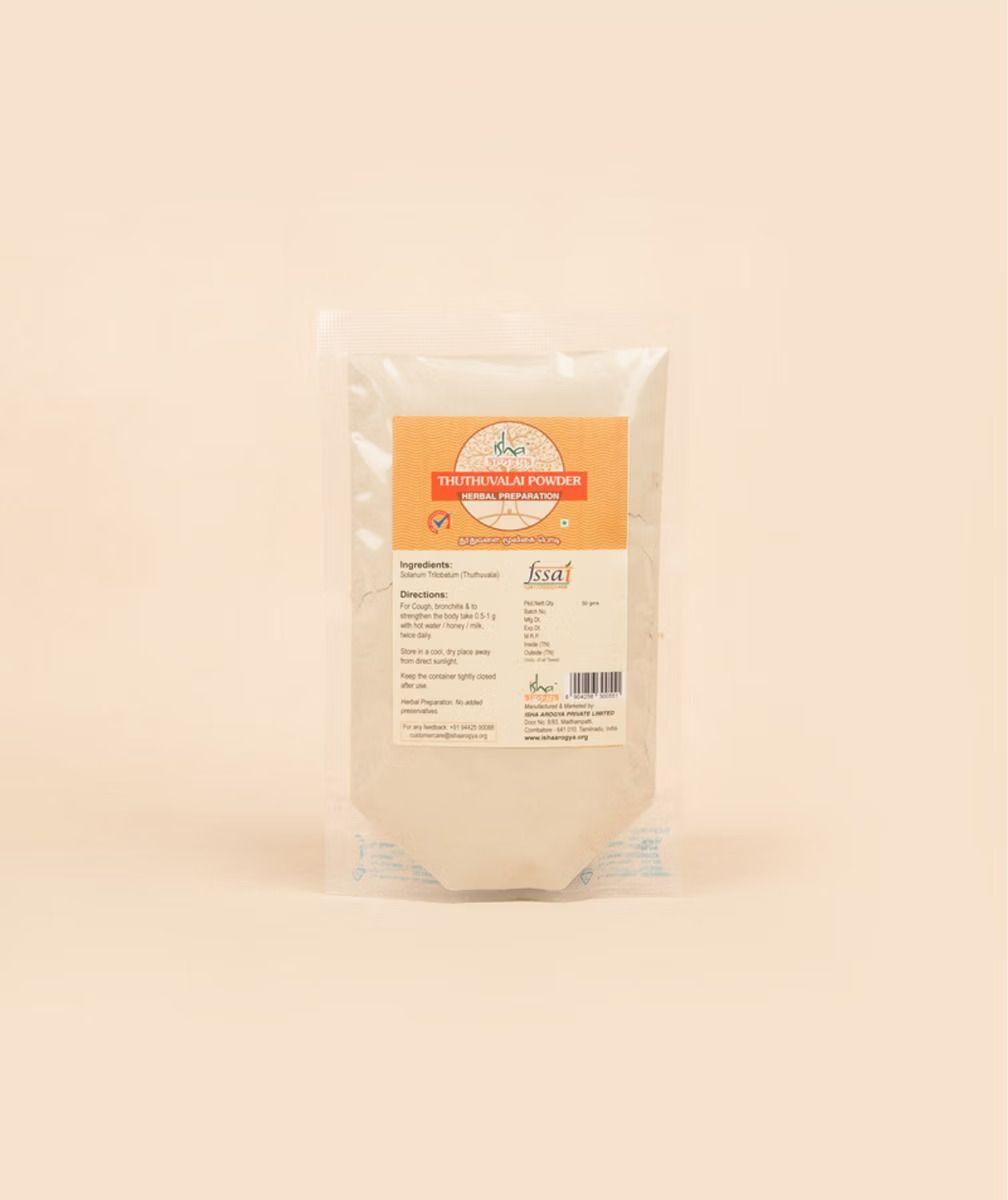 Show details for Isha Life Thuthuvalai Powder, 50 gm Picture of Isha Life Thuthuvalai Powder, 50 gm