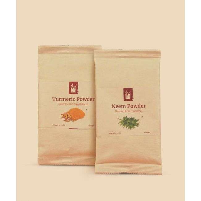 Picture of Isha Life Neem & Turmeric Powder Combo Pack - 100 gm+100 gm