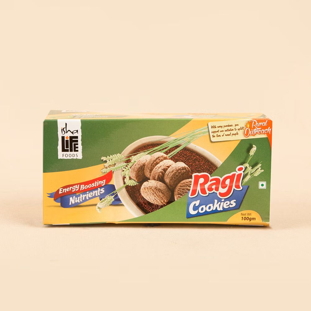 Picture of Isha Life Ragi Cookies, 100 gm. No Maida. Preservative Free. Finger Millet Cookies. Healthy Snack