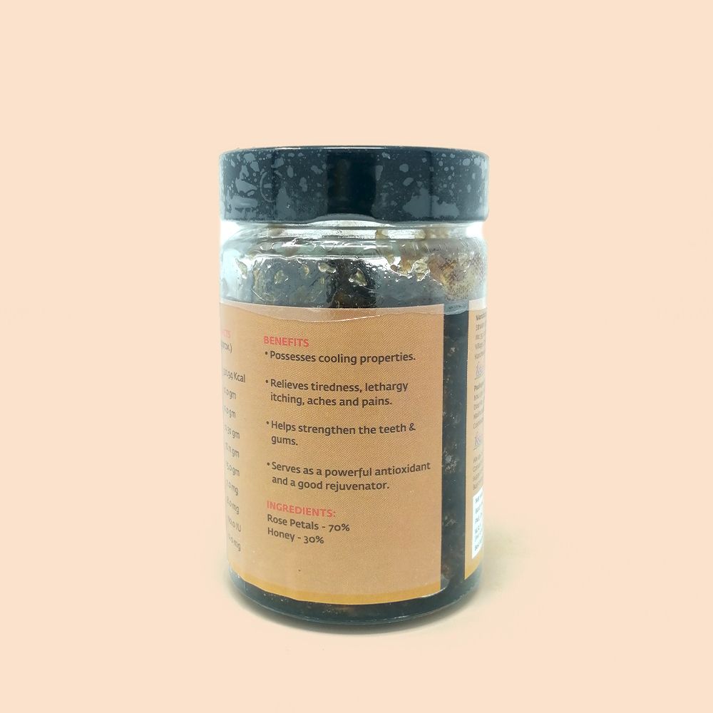 Picture of Isha Life Rose Gulkanth (400 gm). Natural rose petals soaked in pure honey. No jaggery. No synthetic preservatives. No added rose extracts.