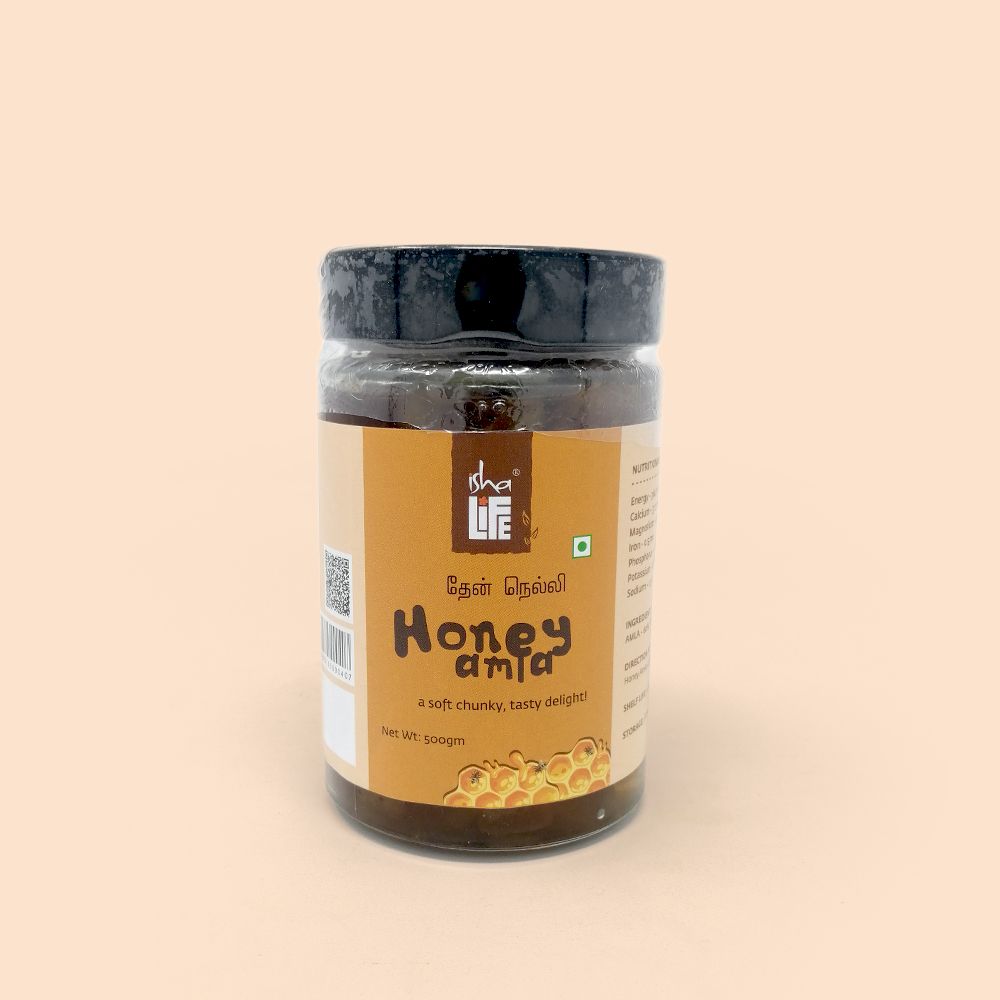 Picture of Isha Life Honey Amla (500gm). Pure and unprocessed. No added sugar or jaggery. Preservative - free.