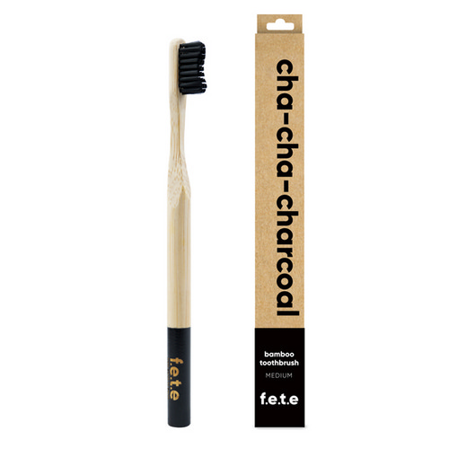 Picture of Bamboo Toothbrush Cha Cha Charcoal  1 Count