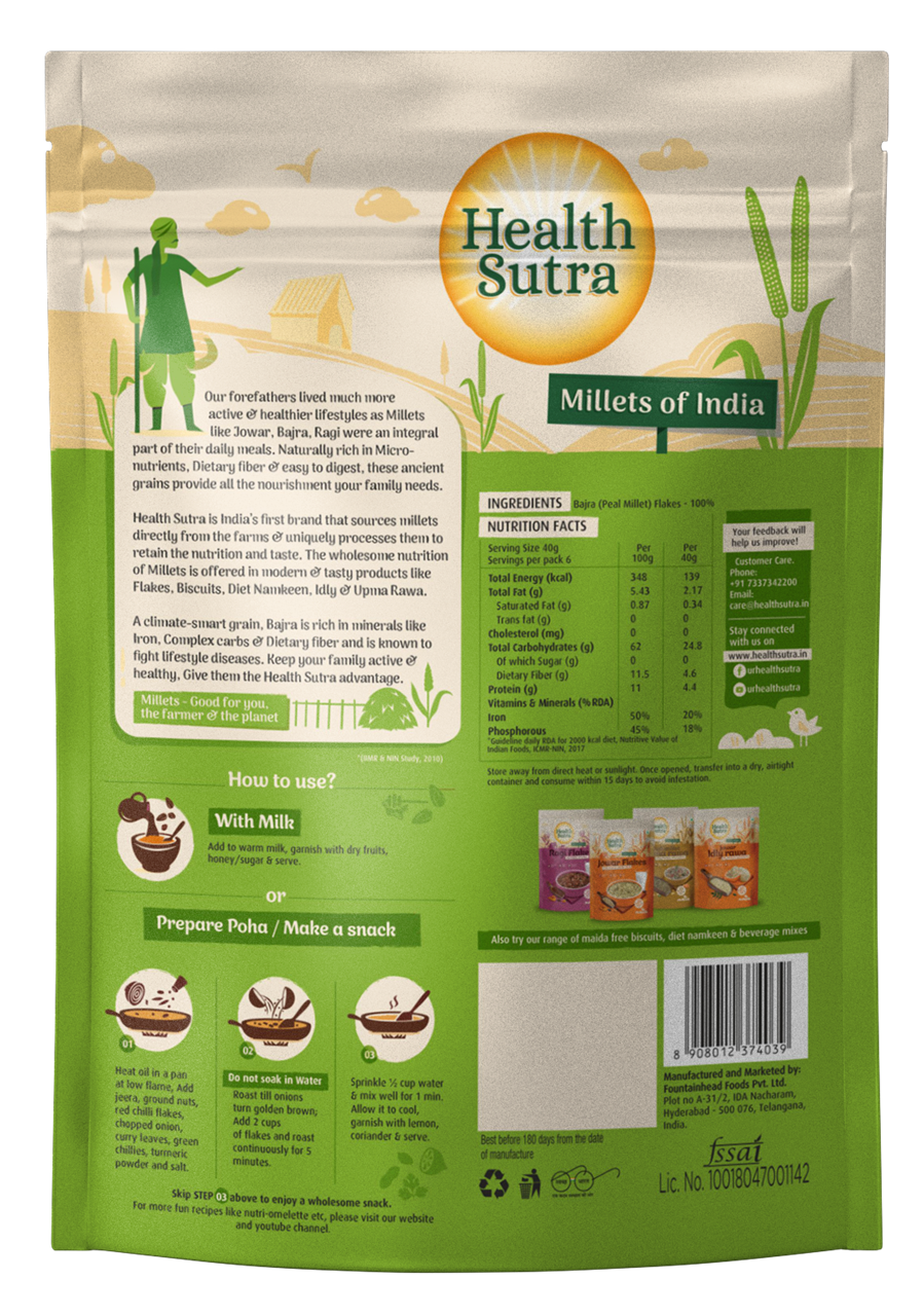 Picture of Health Sutra Bajra Flakes 250GRMS