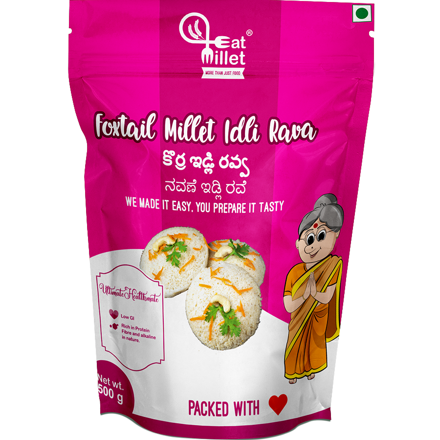 Show details for Eat Millet Foxtail Millet Idli Rava 500GRMS Picture of Eat Millet Foxtail Millet Idli Rava 500GRMS