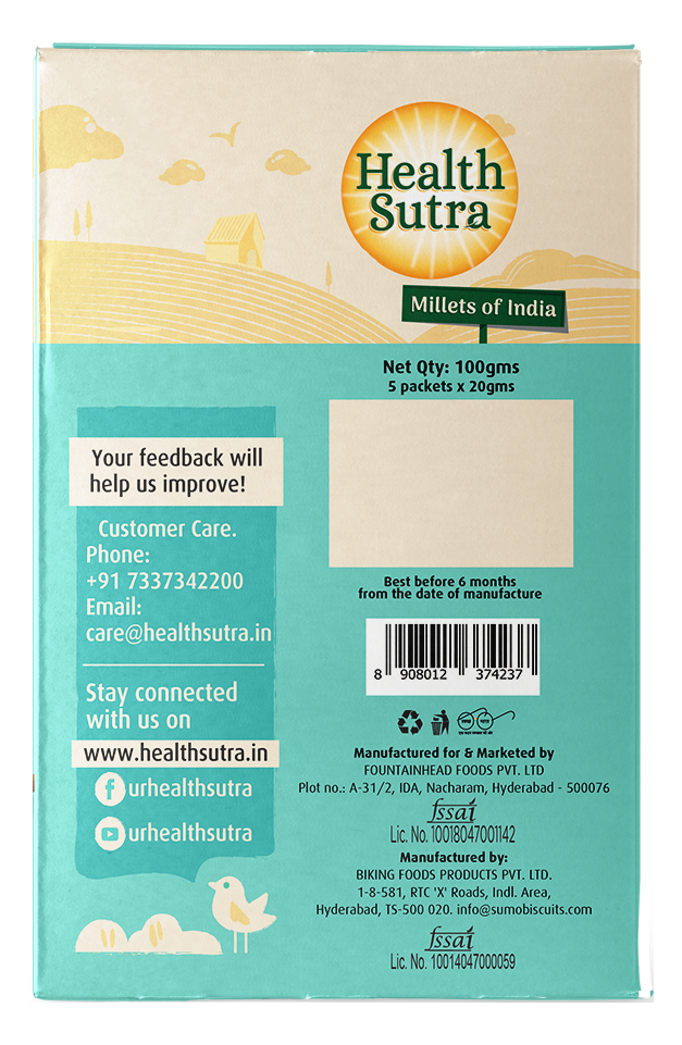 Picture of Health Sutra Foxtail Millet Biscuits - Gluten Free