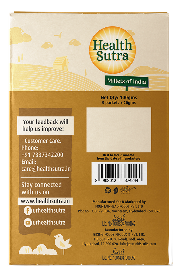 Picture of Health Sutra Multimillet Biscuits - Gluten Free