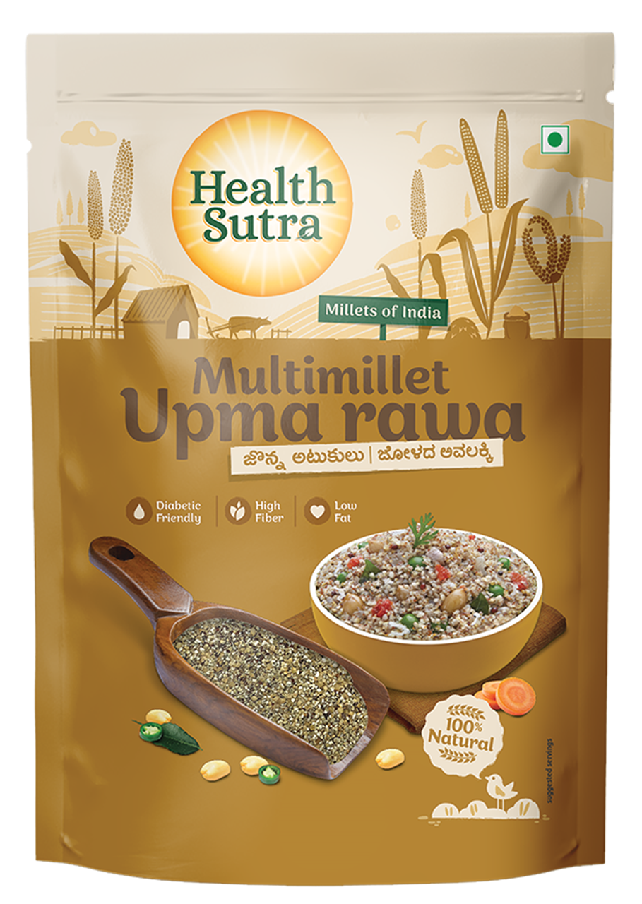 Show details for Health Sutra Multimillet Upma Rawa - Roasted 500GRMS Picture of Health Sutra Multimillet Upma Rawa - Roasted 500GRMS