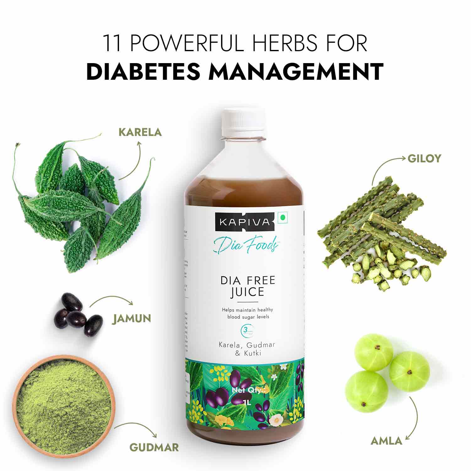 Show details for Kapiva Ayurveda Dia Free Juice - Diabetes Care - 1L Picture of Kapiva Ayurveda Dia Free Juice - Diabetes Care - 1L