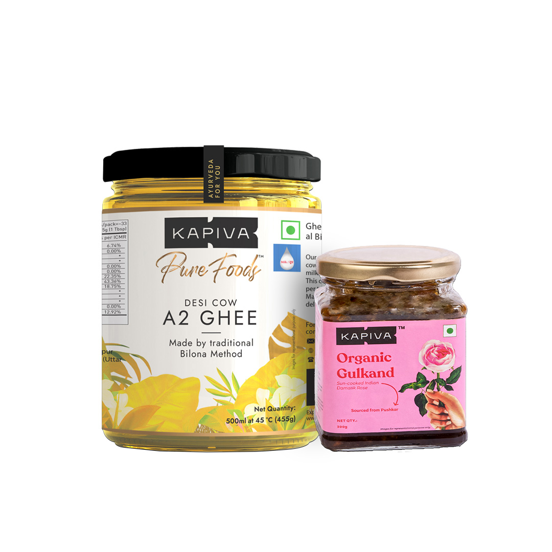 Show details for Kapiva Ayurveda A2 Desi Ghee Gulkand Combo Picture of Kapiva Ayurveda A2 Desi Ghee Gulkand Combo