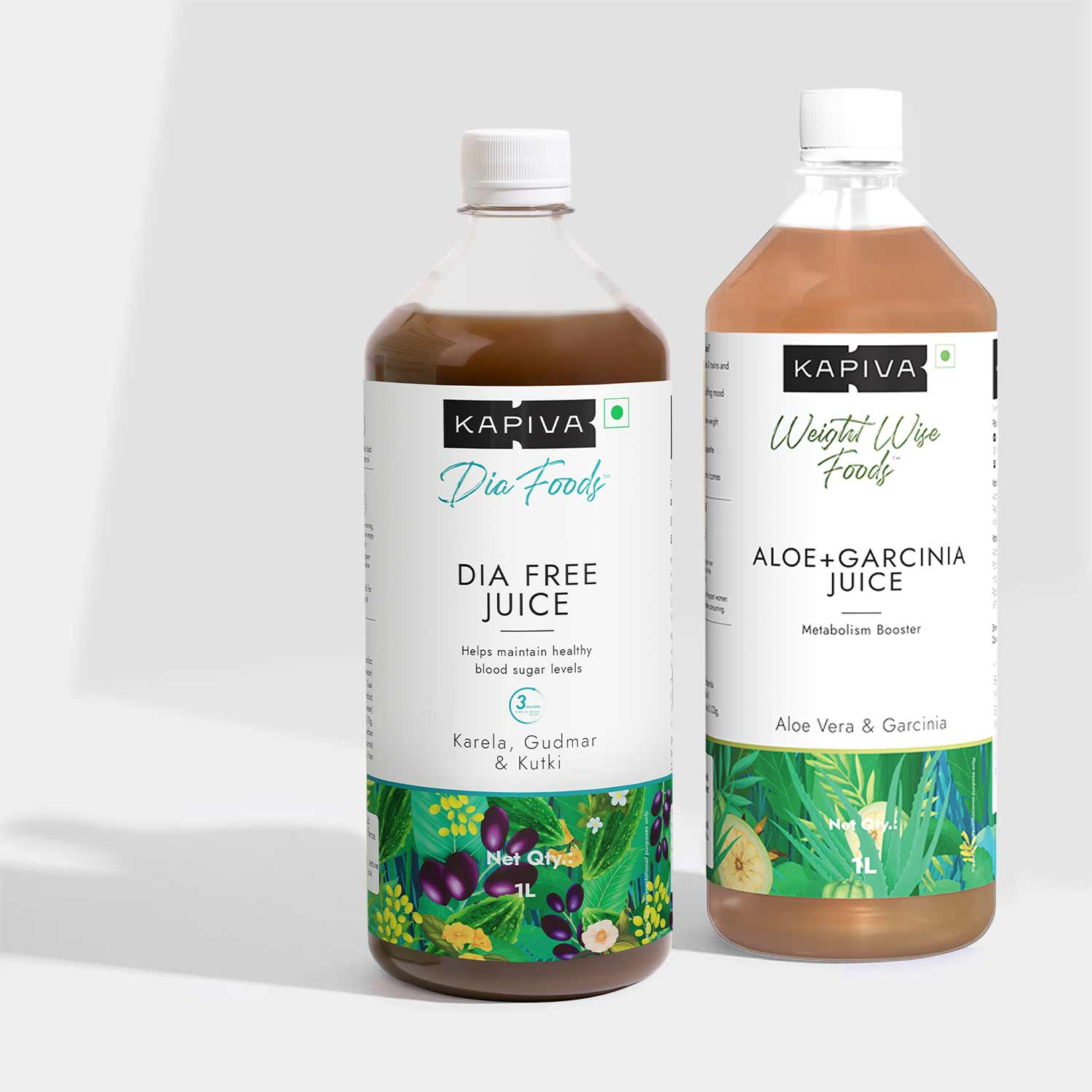 Show details for Kapiva Ayurveda Dia Free Juice 1L & Aloe Garcinia Juice 1L - Diabetes & Weight Care Combo Picture of Kapiva Ayurveda Dia Free Juice 1L & Aloe Garcinia Juice 1L - Diabetes & Weight Care Combo