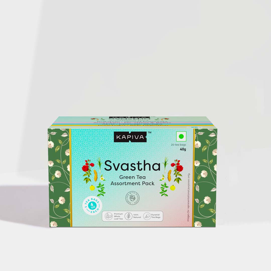 Picture of Kapiva Ayurveda Svastha - Good Health Green Tea Assortment Pack | 20 Tea Bags