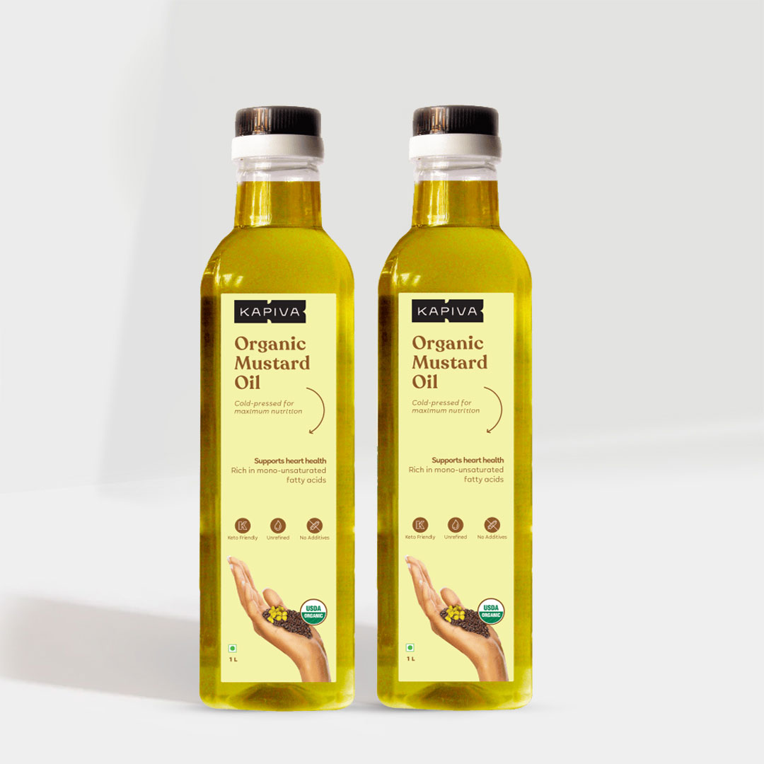 Picture of Kapiva Ayurveda Organic Mustard Oil 1L - Pack of 2