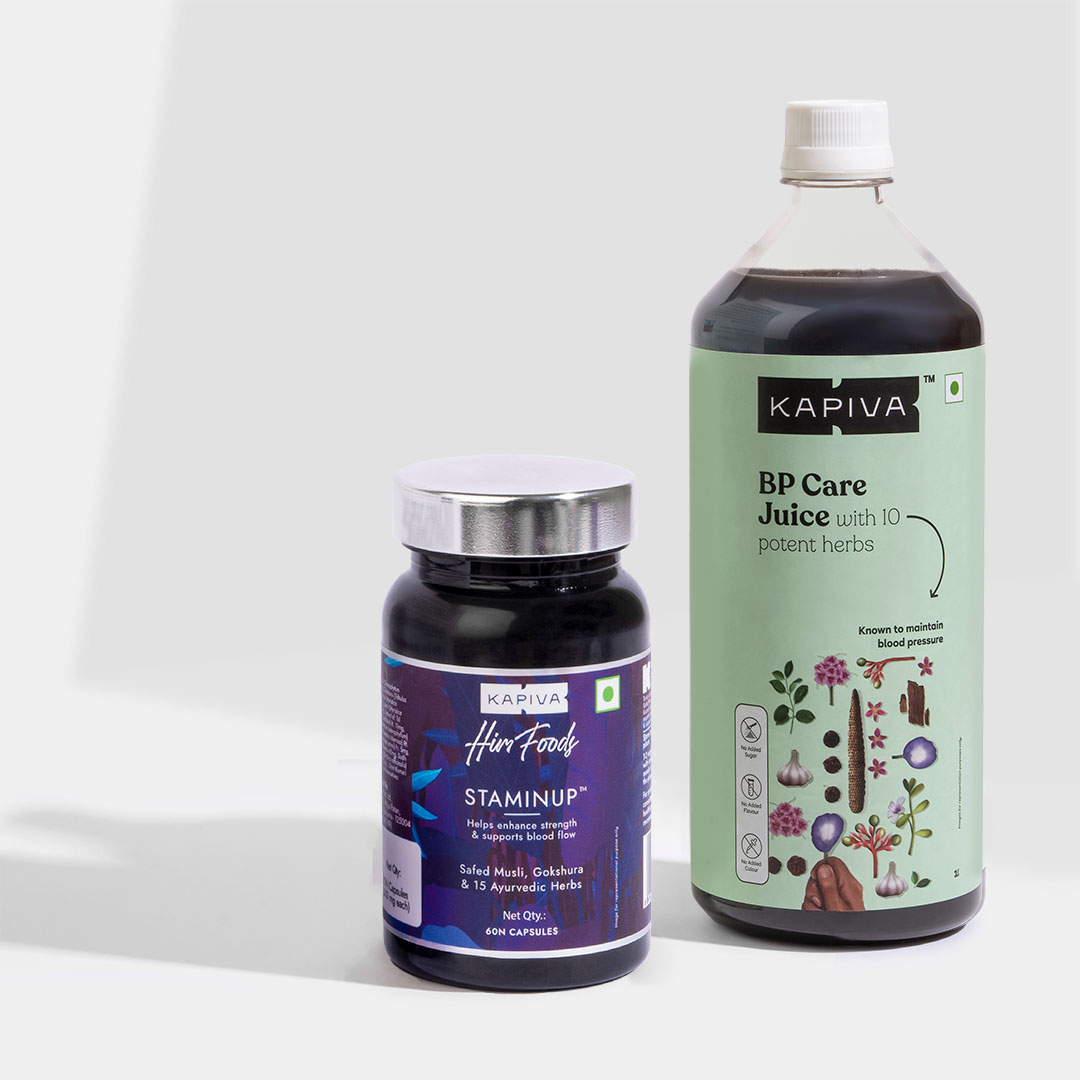 Show details for Kapiva Ayurveda HimFoods StaminUP 60 Caps & BP Care Juice 1L Combo Picture of Kapiva Ayurveda HimFoods StaminUP 60 Caps & BP Care Juice 1L Combo