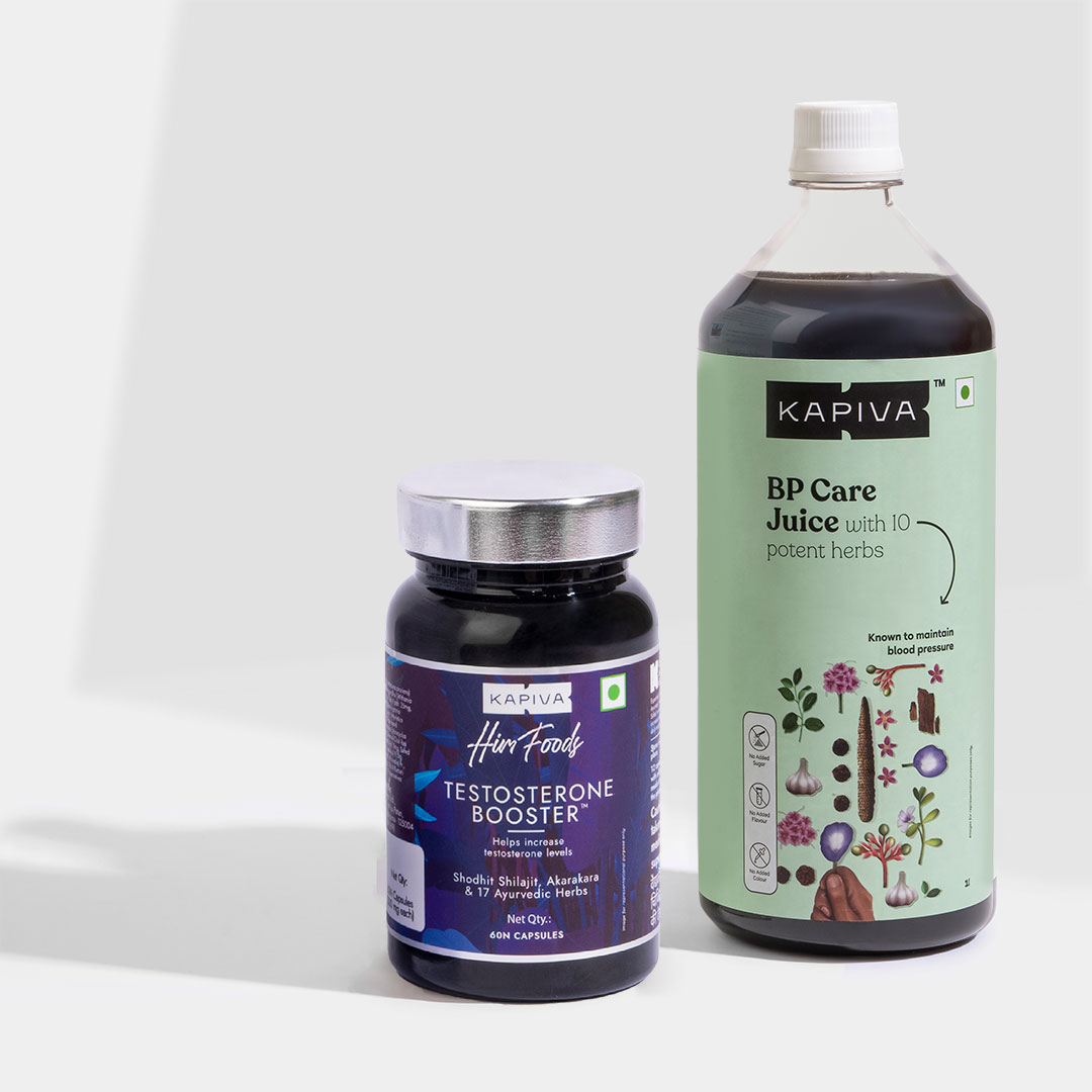 Show details for Kapiva Ayurveda HimFoods Testo Booster Caps & BP Care Juice Combo Picture of Kapiva Ayurveda HimFoods Testo Booster Caps & BP Care Juice Combo