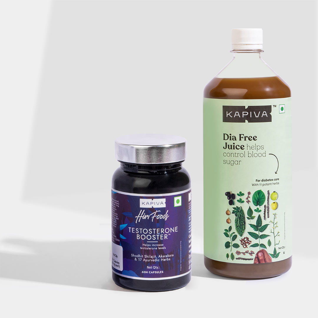 Show details for Kapiva Ayurveda HimFoods Testo Booster 60 Caps & Dia Free Juice 1L Combo Picture of Kapiva Ayurveda HimFoods Testo Booster 60 Caps & Dia Free Juice 1L Combo