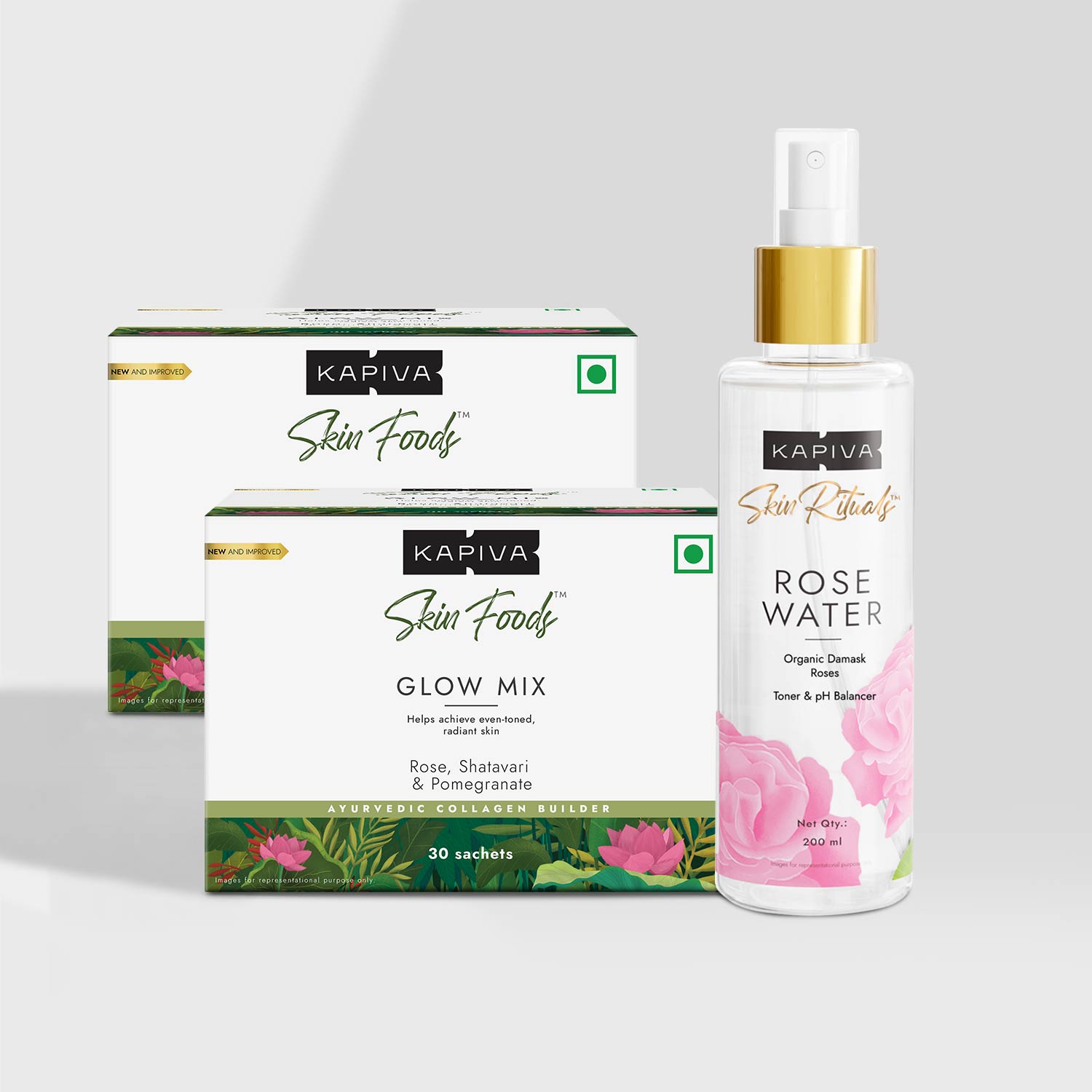Picture of Kapiva Ayurveda Glow Mix & Rose Water - 2 Months Pack