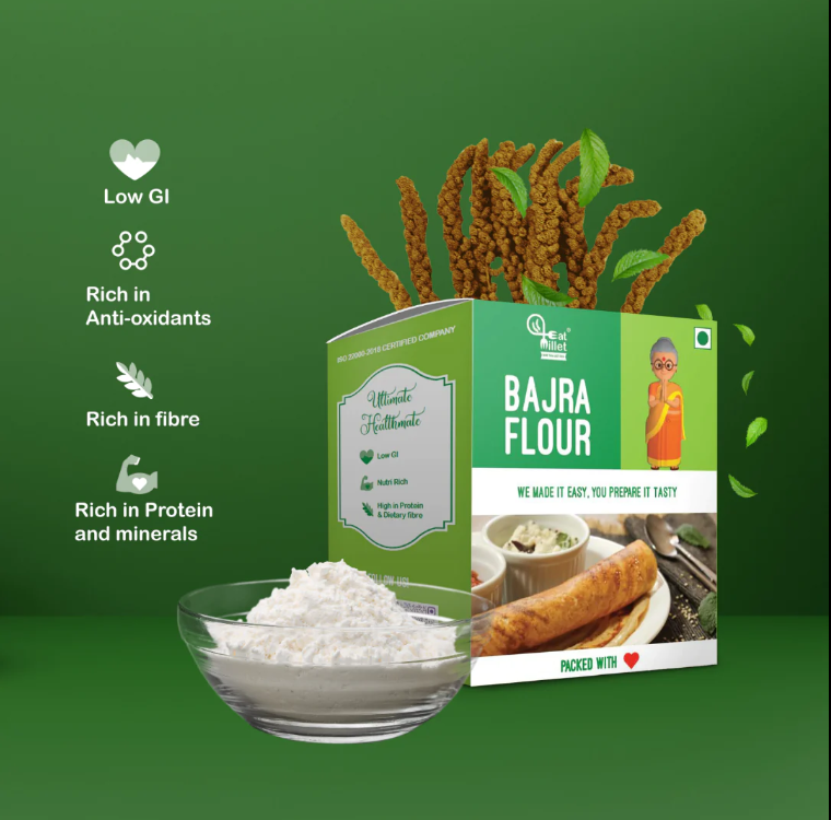 Picture of Eat Millet Bajra Flour 700 GRAMS (Buy 1Get 1 Free)
