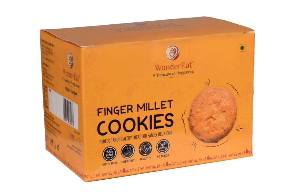 Show details for WONDEREAT FINGER MILLET COOKIES 100 GM Picture of WONDEREAT FINGER MILLET COOKIES 100 GM