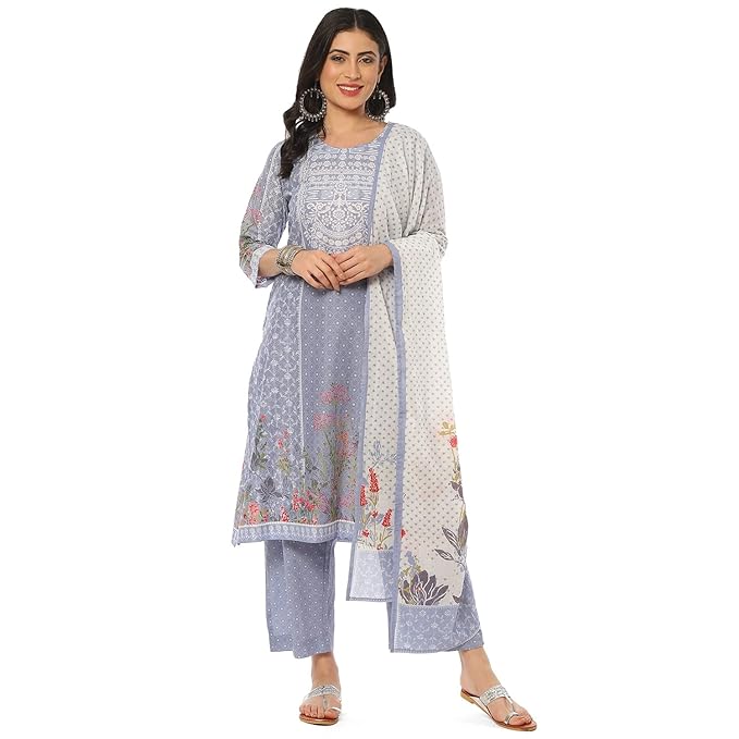 Picture of BIBA Women Cotton Salwar Suit Set