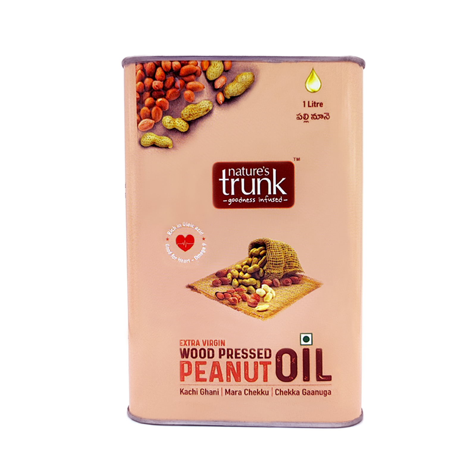 Show details for Nature's Trunk Woodpressed Peanut Oil ( Kachi Ghani / Chekku / Ganuga ) 1 Litre Picture of Nature's Trunk Woodpressed Peanut Oil ( Kachi Ghani / Chekku / Ganuga ) 1 Litre