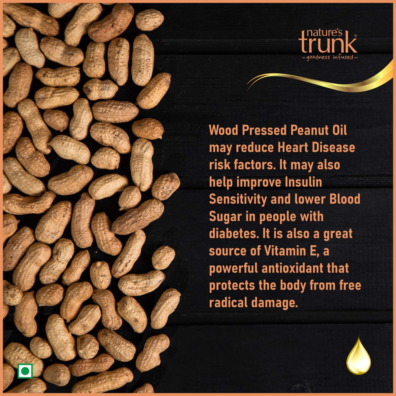 Picture of Woodpressed Peanut Oil ( Kachi Ghani / Chekku / Ganuga ) 1 Litre