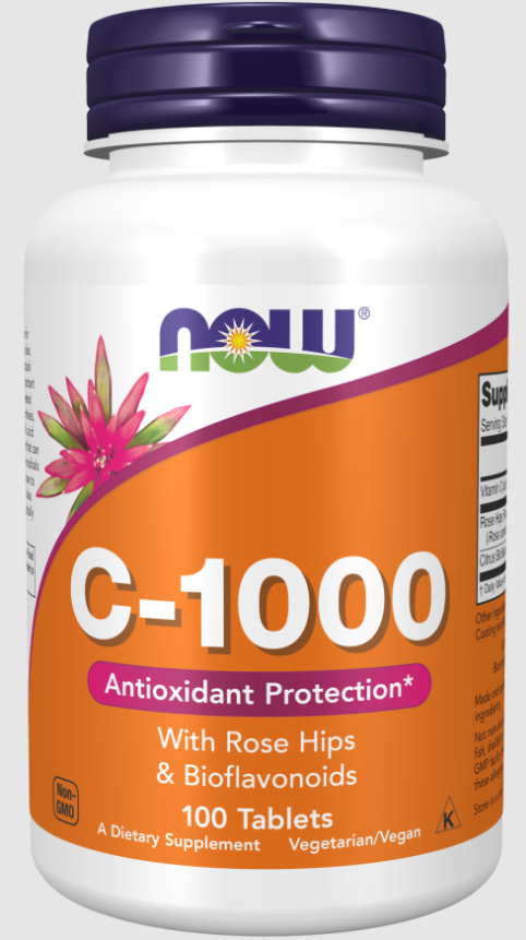 Picture of NOW FOODS C-1000 with Rose Hips - 100 Tablets 