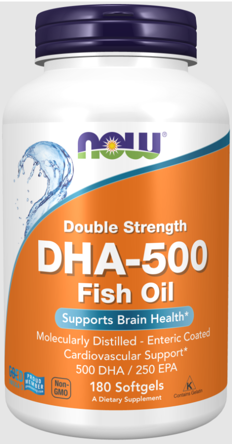 Picture of Now Foods DHA-500 Double Strength - 180 Softgels