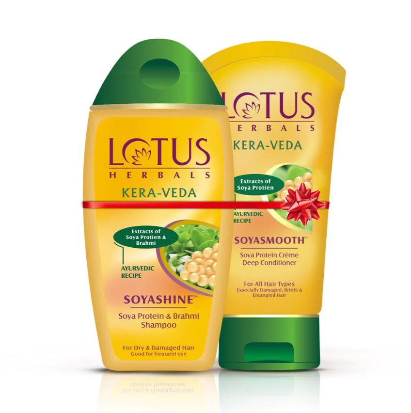 Picture of Lotus Herbals Kera-Veda Soyashine Shampoo & Soyasmooth Conditioner