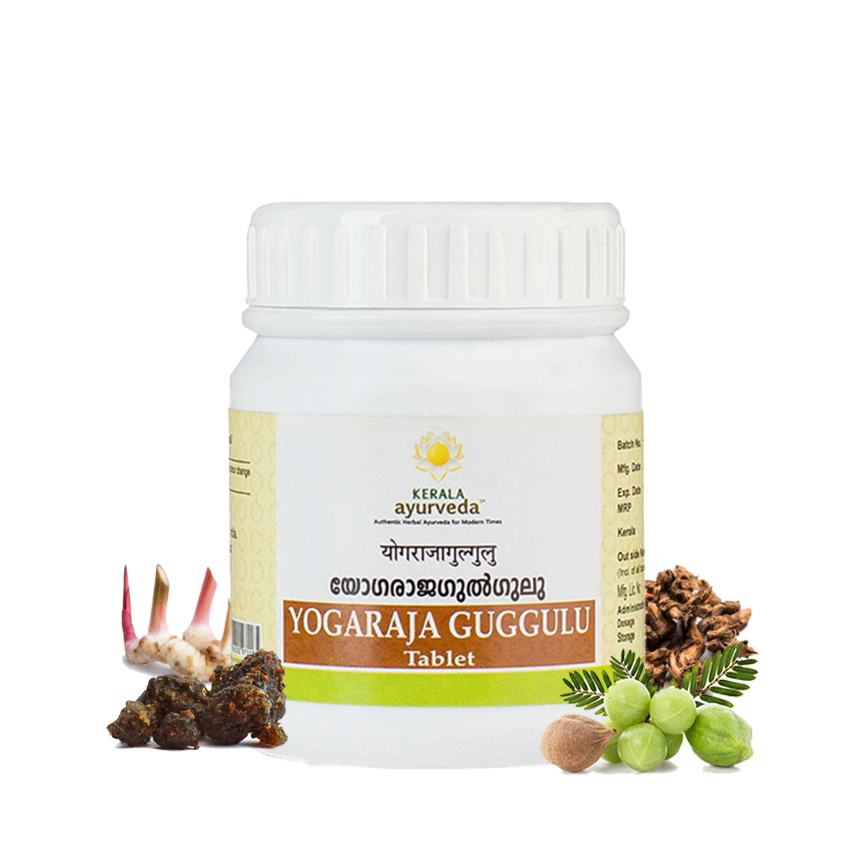 Show details for Kerala Ayurveda Yogaraja Guggulu Tablets 50 Nos Picture of Kerala Ayurveda Yogaraja Guggulu Tablets 50 Nos