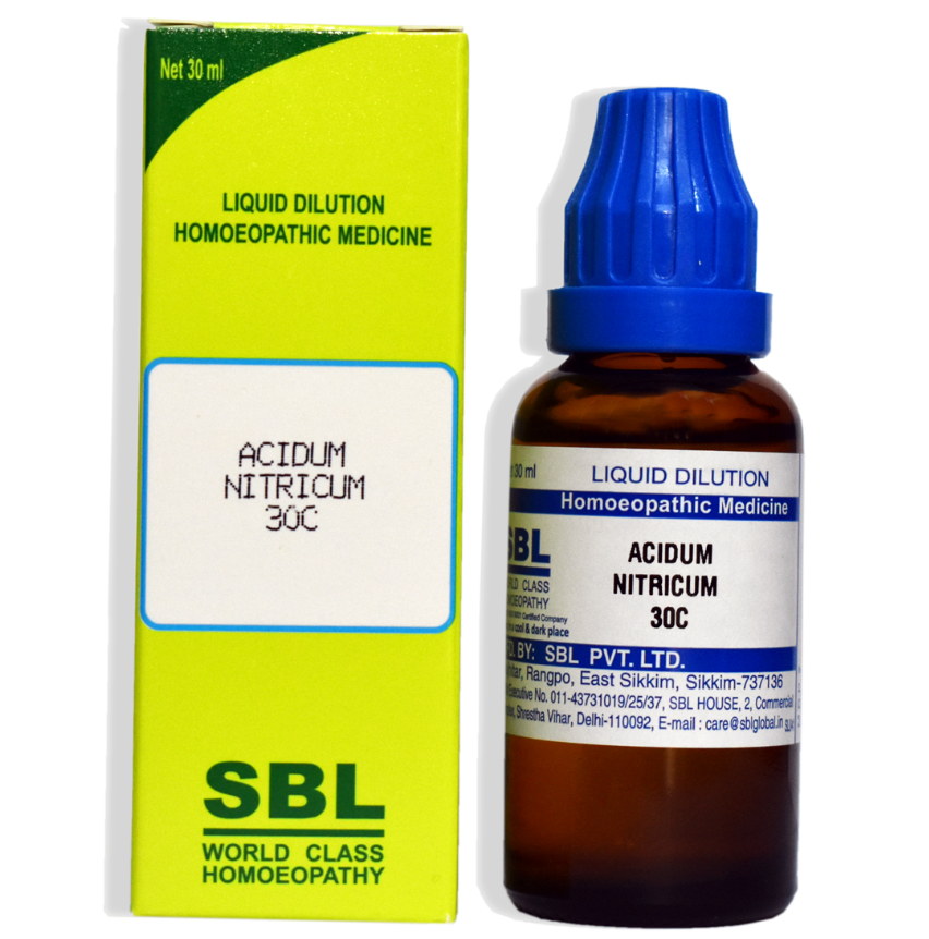 Show details for SBL Homeopathy Acidum Nitricum Dilution - 30 ml Picture of SBL Homeopathy Acidum Nitricum Dilution - 30 ml
