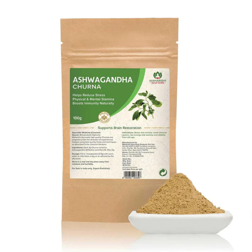 Show details for Mahrishi Ayurveda Ashwagandha churna - 100 GM - Pack of 2 Picture of Mahrishi Ayurveda Ashwagandha churna - 100 GM - Pack of 2