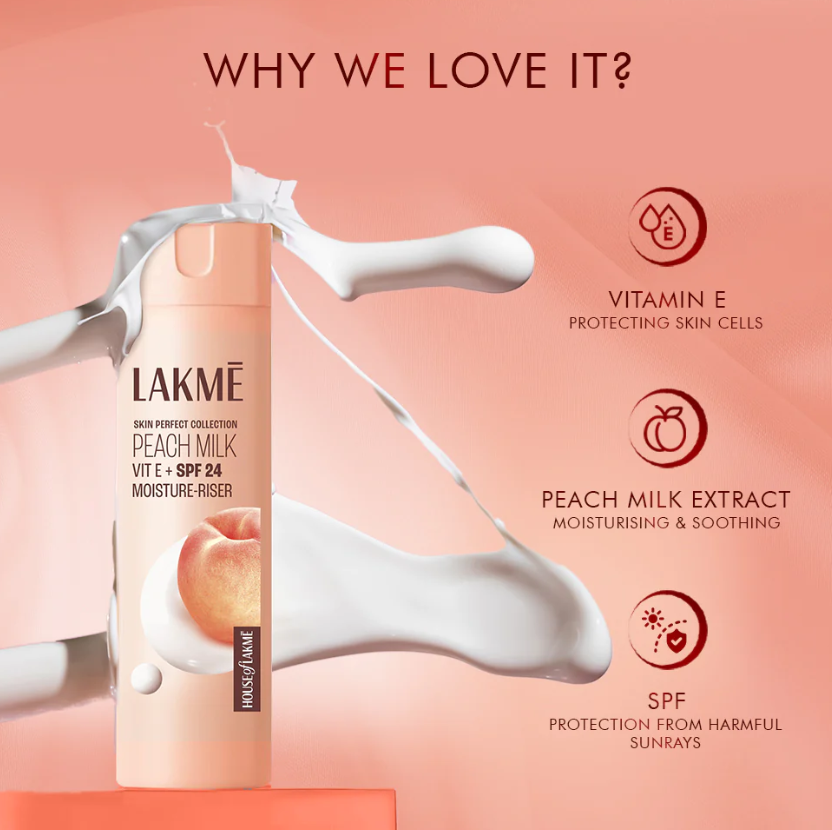 Picture of Lakme Peach Milk Moisturiser SPF 24 PA Sunscreen Lotion - 60 ML