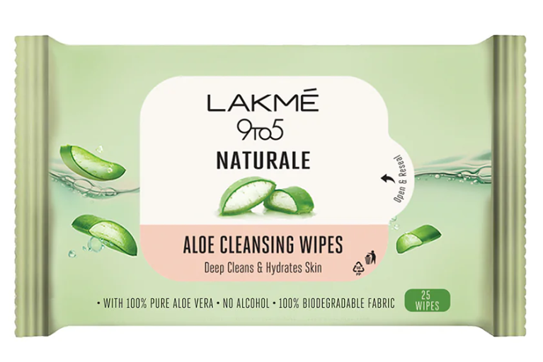 Show details for Lakme 9to5 Natural Aloe Cleansing Wipes - 25 Wipes Picture of Lakme 9to5 Natural Aloe Cleansing Wipes - 25 Wipes