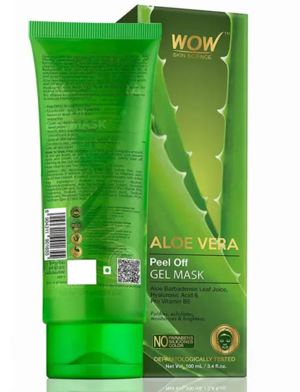 Picture of  Wow Skin Science Aloe Vera Peel Off Gel Mask - 100 ML