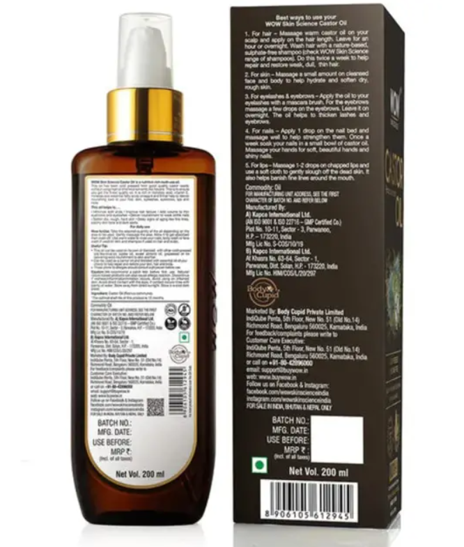 Picture of Wow Skin Science Castor Oil - 200 ML