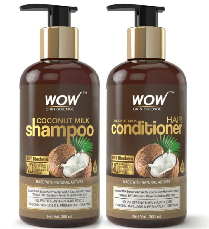 Picture of Wow Skin Science Coconut Milk Shampoo + Hair Conditioner - 600 ML