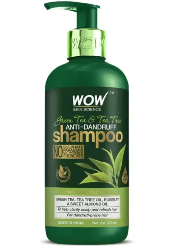 Show details for Wow Skin Science Green Tea & Tea Tree Anti-Dandruff Shampoo - 300 ML   Picture of Wow Skin Science Green Tea & Tea Tree Anti-Dandruff Shampoo - 300 ML