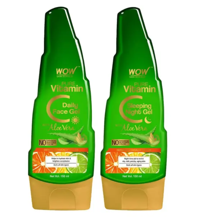 Picture of Wow Skin Science Pure Vitamin C Daily Face Gel & Sleeping Night Gel With Aloe Vera - 150ML+150ML