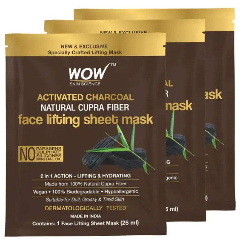 Show details for Wow Skin Science Charcoal Sheet Mask - Pack of 3 Picture of Wow Skin Science Charcoal Sheet Mask - Pack of 3