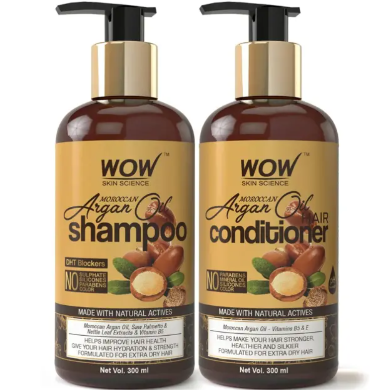 Picture of Wow Skin Science Moroccan Argan Oil Shampoo + Moroccan Argan Oil Conditioner - 300ML+300ML