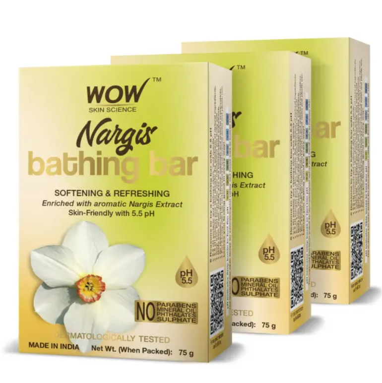 Picture of Wow Skin Science Nargis Bathing Bar - Pack of 3 - 75 gms