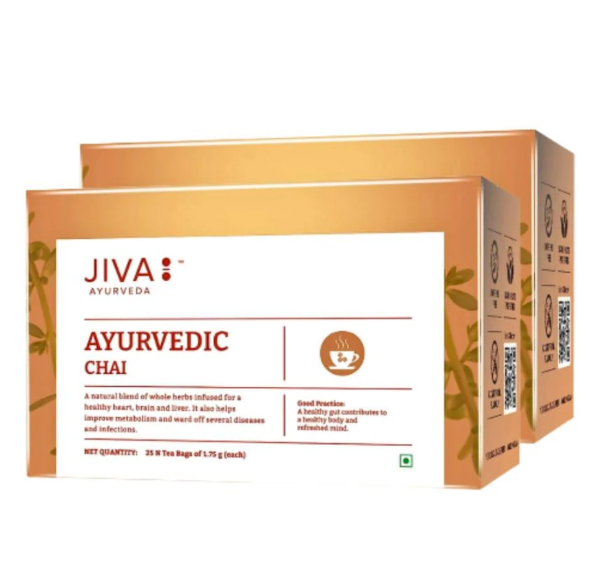 Picture of Jiva Ayurveda Ayurvedic Chai 25 N Tea Bag - Pack of 2