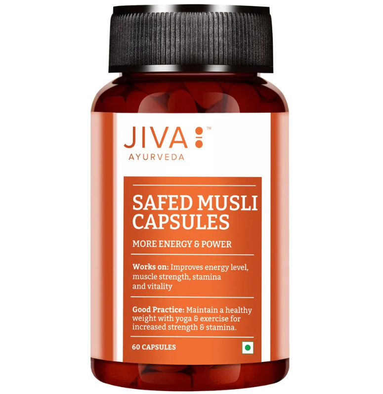 Show details for Jiva Ayurveda Safed Musli Capsules - 60 Caps - Pack of 1	 Picture of Jiva Ayurveda Safed Musli Capsules - 60 Caps - Pack of 1